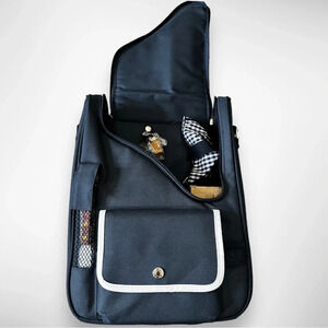 PICNIC AT ASCOT Original Wine‎ and Cheese Cooler With Acrylic Wine Glasses NWOT